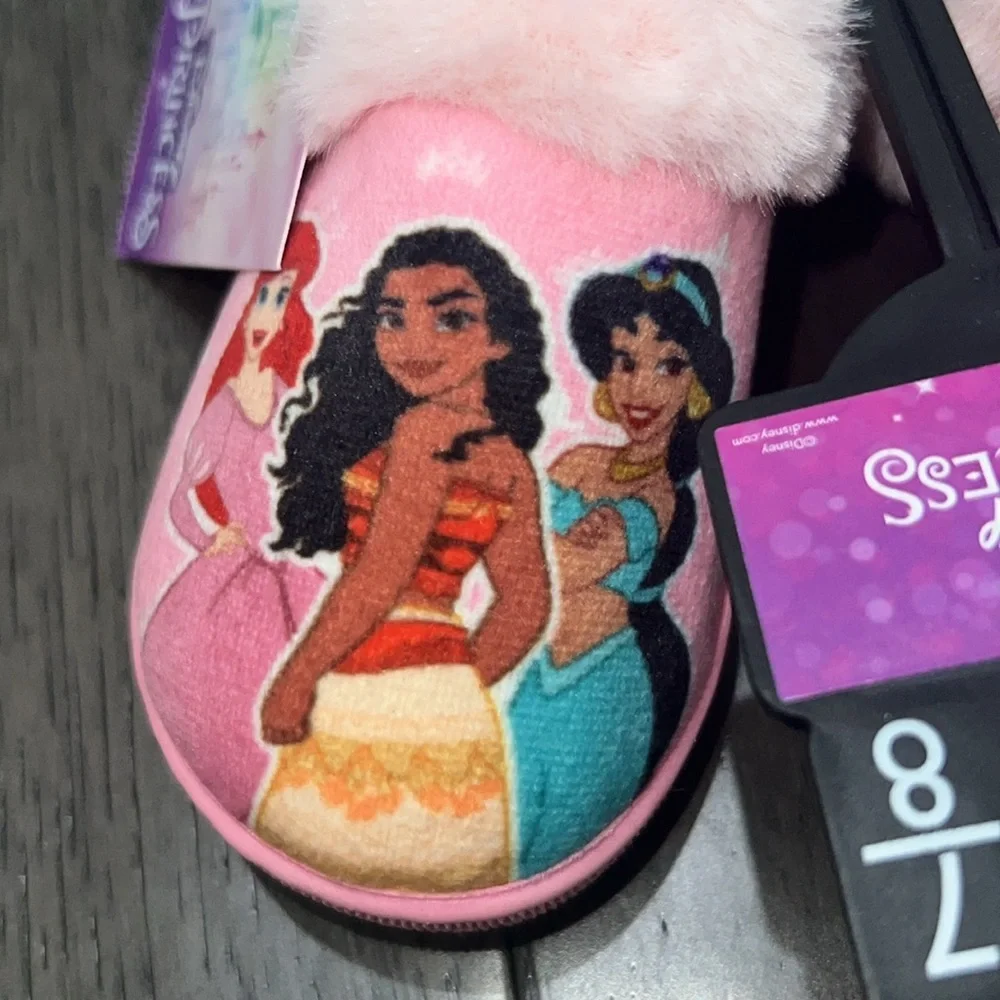 NWT Disney princess toddler sling back plush slippers - Picture 3 of 8